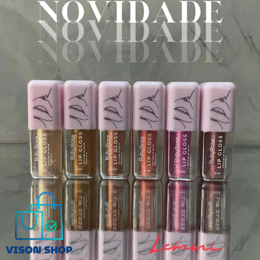 Gloss Labial Ruby Rose Com Brilho