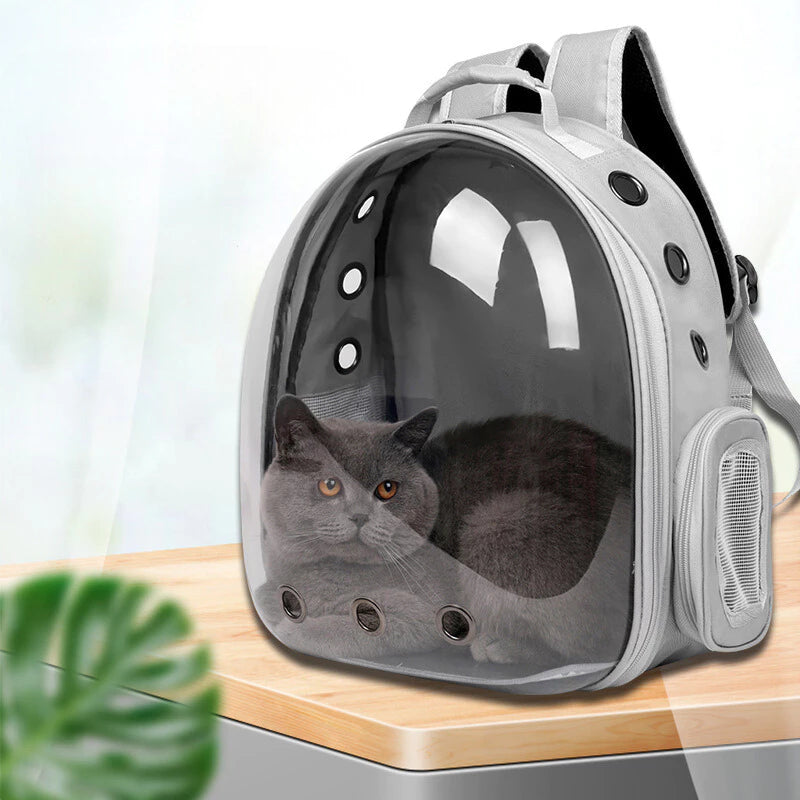 Mochila Astronauta Transparente Visão Passeio Respirável Para Gato Animais