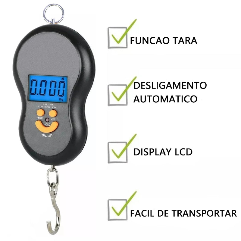 Balança Digital de Gancho Metal Portátil  Vision Shop ( Até 50kg )