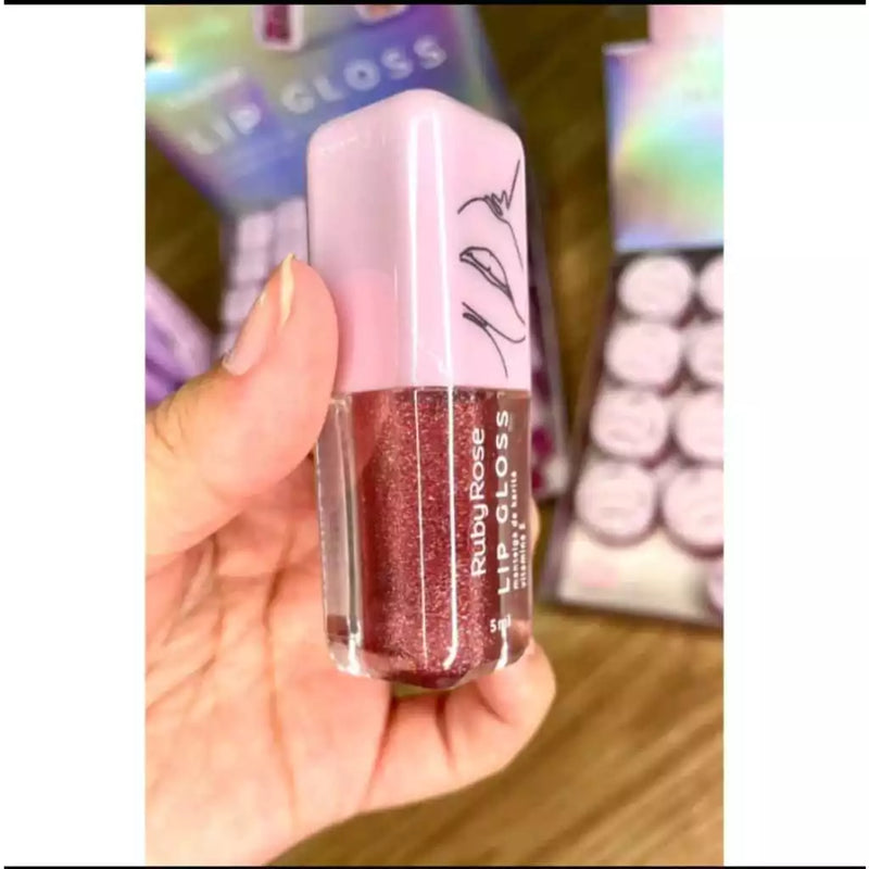 Gloss Labial Ruby Rose Com Brilho