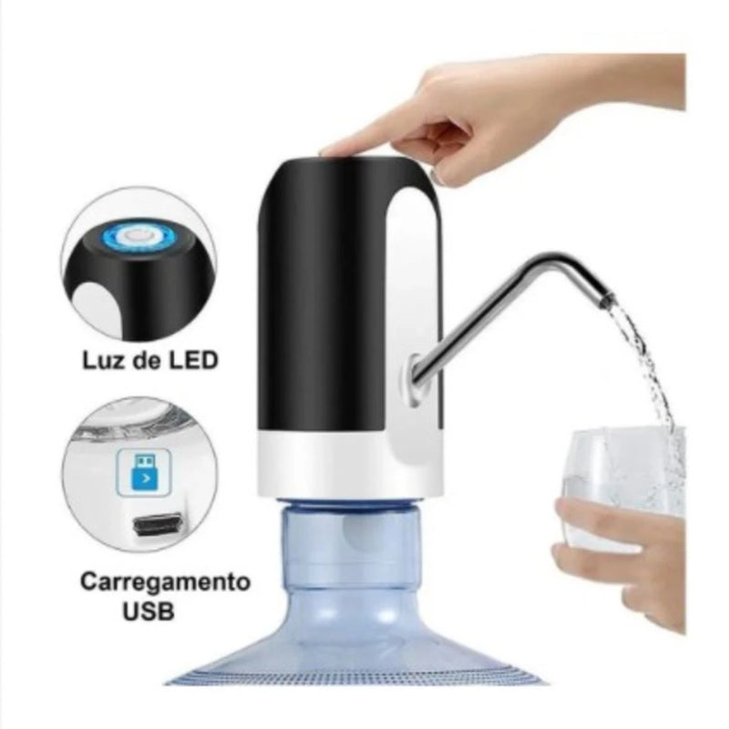 Bomba Automática Vision Shop Para Garrafão Bebedouro - Recarregável via USB